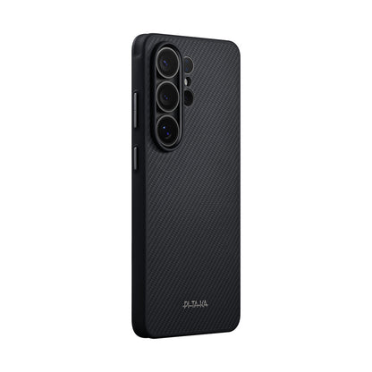 Galaxy S26 Ultra Kılıf M-safe Şarj Özellikli 600D Aramid Fiber Pitaka Cairn Serisi Black-Grey Twill Kılıf