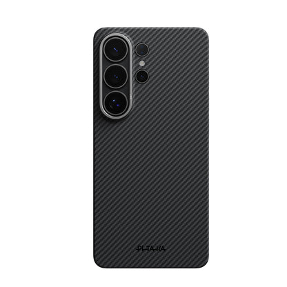 Galaxy S26 Ultra Kılıf M-safe Şarj Özellikli 600D Aramid Fiber Pitaka Ultra-Slim Classic Serisi Black-Grey Twill Kılıf