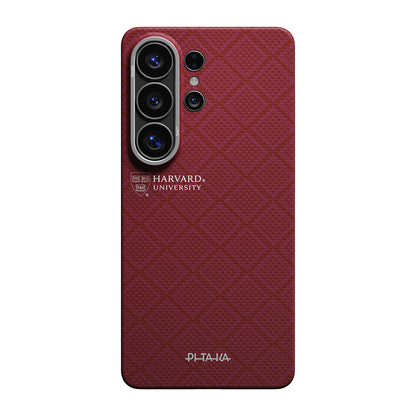 Galaxy S26 Ultra Kılıf M-safe Şarj Özellikli Aramid Fiber Pitaka Harvard University Serisi Kılıf