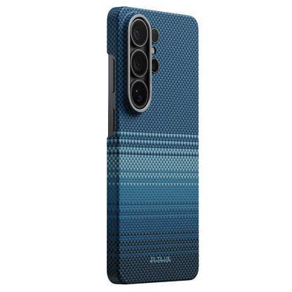 Galaxy S26 Ultra Kılıf M-safe Şarj Özellikli Aramid Fiber Pitaka Tactile Woven Sunset-Moonrise Serisi Kılıf