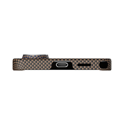 Galaxy S26 Ultra Kılıf M-safe Şarj Özellikli Aramid Fiber Pitaka Tactile Woven Sunset-Moonrise Serisi Kılıf