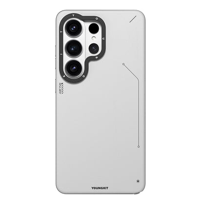 Galaxy S26 Ultra Kılıf M-safe Şarj Özellikli Basit Mat Deri Desenli Youngkit Tech Fashion Serisi Kılıf