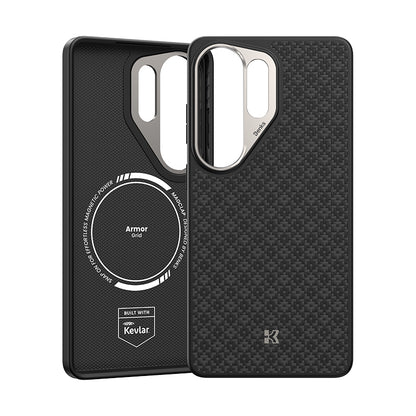Galaxy S26 Ultra Kılıf M-Safe Şarj Özellikli Benks ArmorPro ArmorGrid Serisi Kevlar Kılıf
