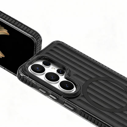 Galaxy S26 Ultra Kılıf M-safe Şarj Özellikli Oyuklu Tasarım Mutural Luggage Serisi Kılıf
