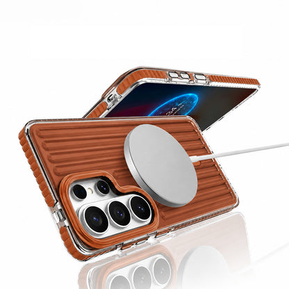 Galaxy S26 Ultra Kılıf M-safe Şarj Özellikli Oyuklu Tasarım Mutural Luggage Serisi Kılıf