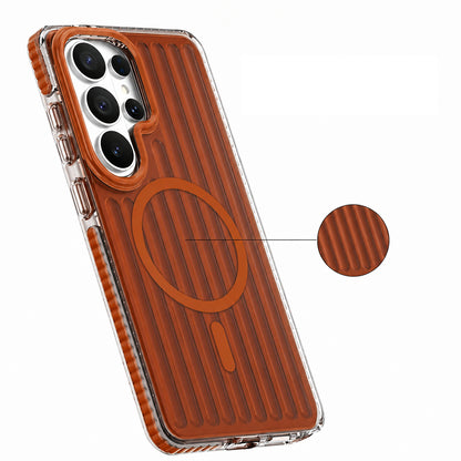 Galaxy S26 Ultra Kılıf M-safe Şarj Özellikli Oyuklu Tasarım Mutural Luggage Serisi Kılıf