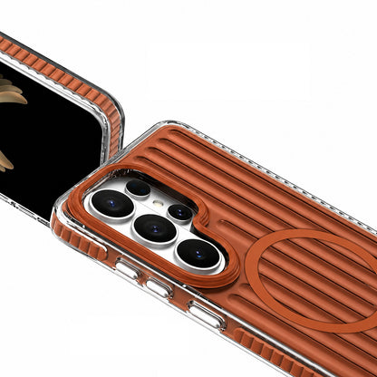 Galaxy S26 Ultra Kılıf M-safe Şarj Özellikli Oyuklu Tasarım Mutural Luggage Serisi Kılıf