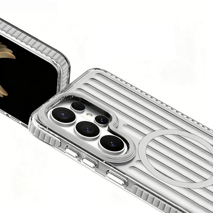 Galaxy S26 Ultra Kılıf M-safe Şarj Özellikli Oyuklu Tasarım Mutural Luggage Serisi Kılıf