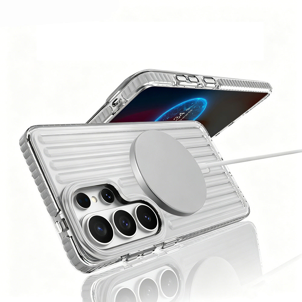 Galaxy S26 Ultra Kılıf M-safe Şarj Özellikli Oyuklu Tasarım Mutural Luggage Serisi Kılıf