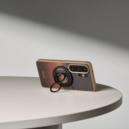 Galaxy S26 Ultra Kılıf M-safe Şarj Özellikli Pitaka Tactile Woven Sunset-Moonrise Aramid Cairn Serisi Kılıf