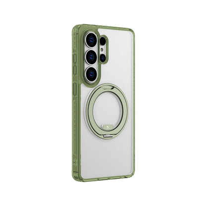 Galaxy S26 Ultra Kılıf M-safe Şarj Özellikli Şeffaf 360 Derece Standlı Amazingthing Titan MagSpin Serisi Kılıf