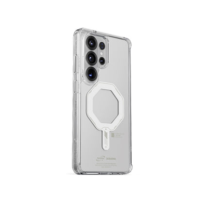 Galaxy S26 Ultra Kılıf M-safe Şarj Özellikli Şeffaf Airbag Tasarımlı Skinarma Saido Mag-Charge Nightglow Kılıf