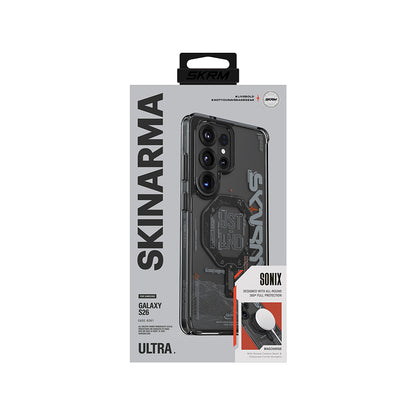 Galaxy S26 Ultra Kılıf M-safe Şarj Özellikli Yazı Desenli Airbag Tasarımlı Skinarma Sonix Kılıf