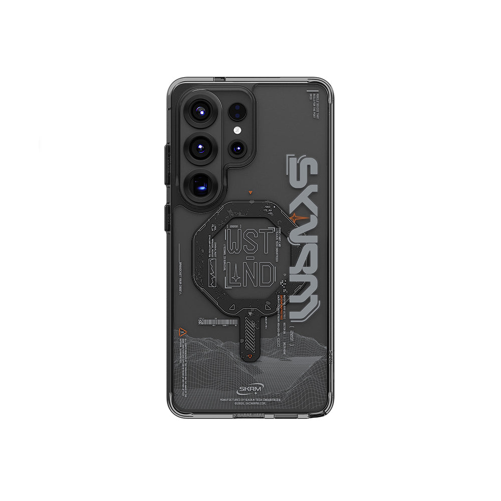 Galaxy S26 Ultra Kılıf M-safe Şarj Özellikli Yazı Desenli Airbag Tasarımlı Skinarma Sonix Kılıf