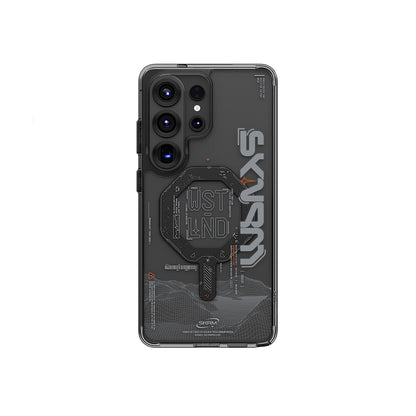 Galaxy S26 Ultra Kılıf M-safe Şarj Özellikli Yazı Desenli Airbag Tasarımlı Skinarma Sonix Kılıf