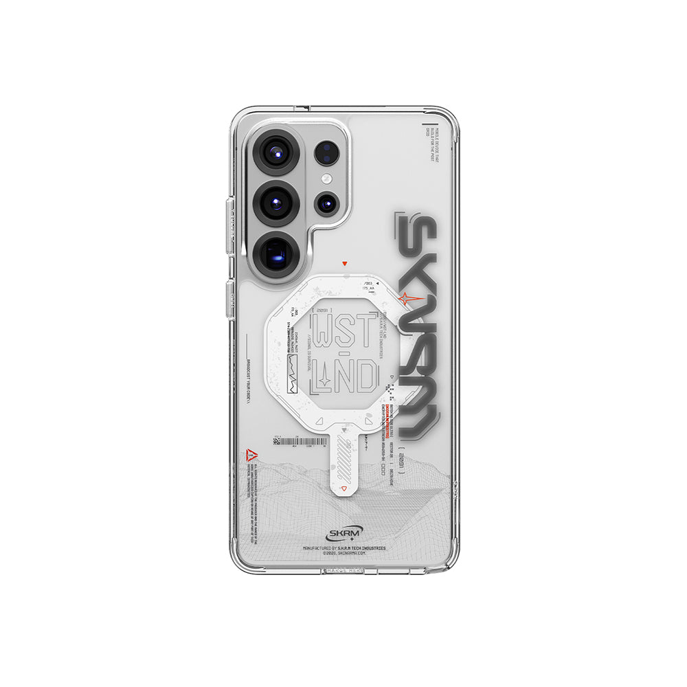 Galaxy S26 Ultra Kılıf M-safe Şarj Özellikli Yazı Desenli Airbag Tasarımlı Skinarma Sonix Kılıf