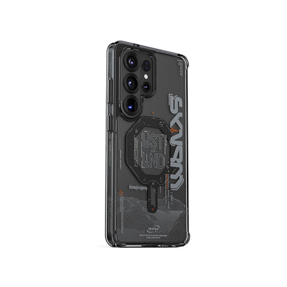 Galaxy S26 Ultra Kılıf M-safe Şarj Özellikli Yazı Desenli Airbag Tasarımlı Skinarma Sonix Kılıf