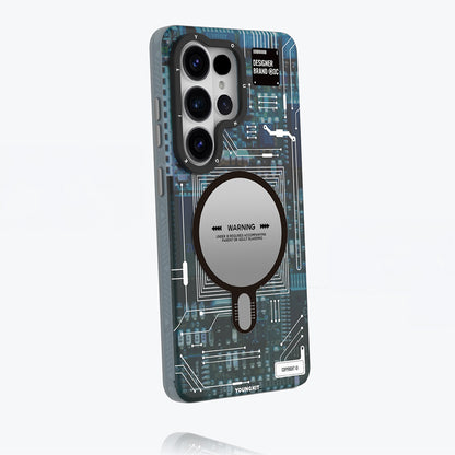 Galaxy S26 Ultra Kılıf M-safe Şarj Özellikli Youngkit 360 Derece Standlı Technology Serisi Kılıf