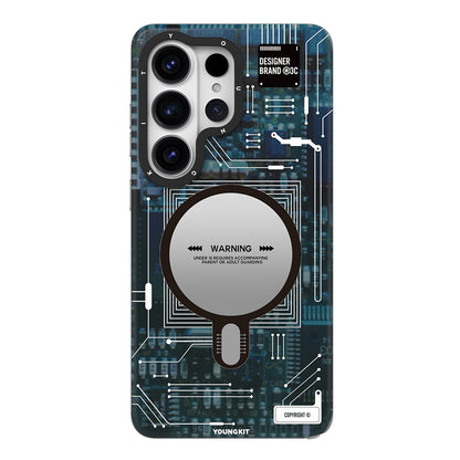 Galaxy S26 Ultra Kılıf M-safe Şarj Özellikli Youngkit 360 Derece Standlı Technology Serisi Kılıf