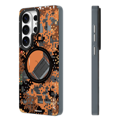 Galaxy S26 Ultra Kılıf M-Safe Şarj Özellikli Youngkit Camouflage Sykell Serisi Kılıf