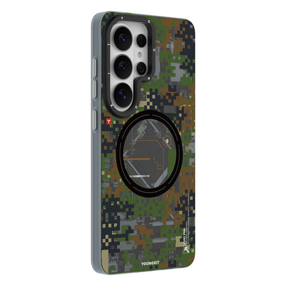 Galaxy S26 Ultra Kılıf M-Safe Şarj Özellikli Youngkit Camouflage Sykell Serisi Kılıf