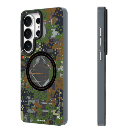 Galaxy S26 Ultra Kılıf M-Safe Şarj Özellikli Youngkit Camouflage Sykell Serisi Kılıf