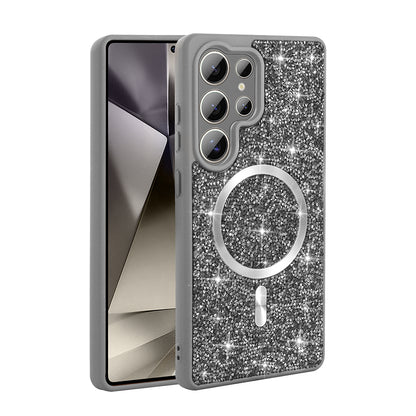 Galaxy S26 Ultra Kılıf Pırlanta Tasarımlı M-safe Şarj Özellikli Zore Mozaik Silikon Kılıf