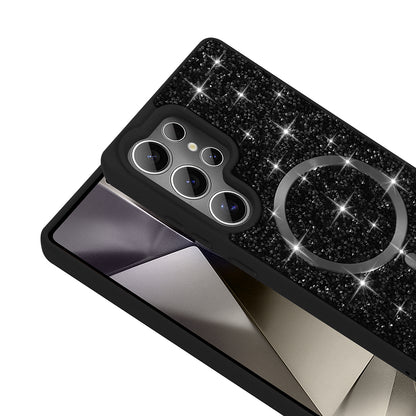 Galaxy S26 Ultra Kılıf Pırlanta Tasarımlı M-safe Şarj Özellikli Zore Mozaik Silikon Kılıf