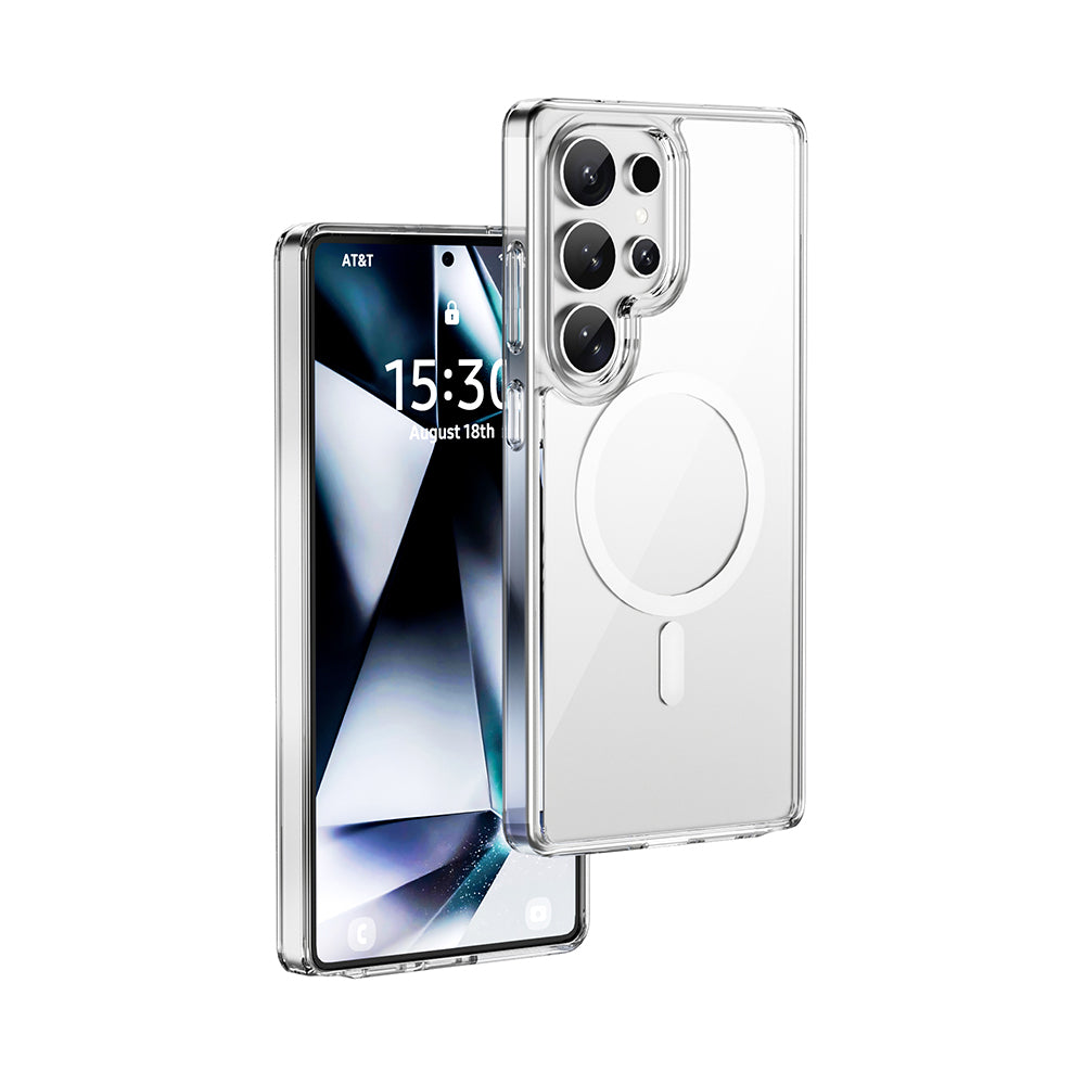 Galaxy S26 Ultra Kılıf Wiwu MCC-101 iShield Pro Serisi M-safe Şarj Özellikli Crystal Sert PC Kılıf