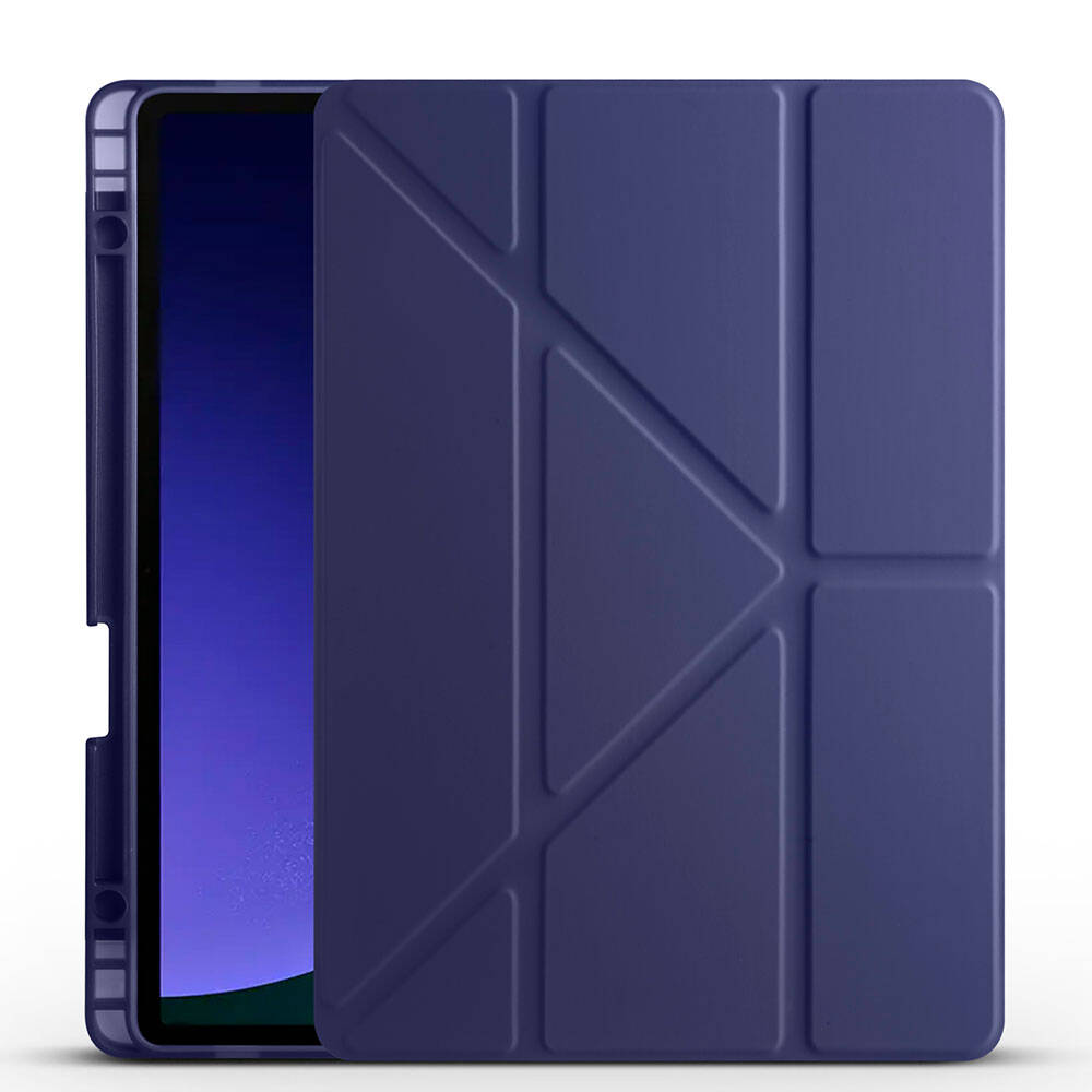 Galaxy Tab S10 FE Kılıf Zore Tri Folding Kalem Bölmeli Standlı Kılıf