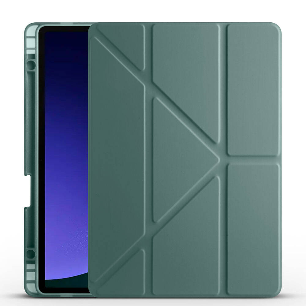 Galaxy Tab S10 FE Kılıf Zore Tri Folding Kalem Bölmeli Standlı Kılıf