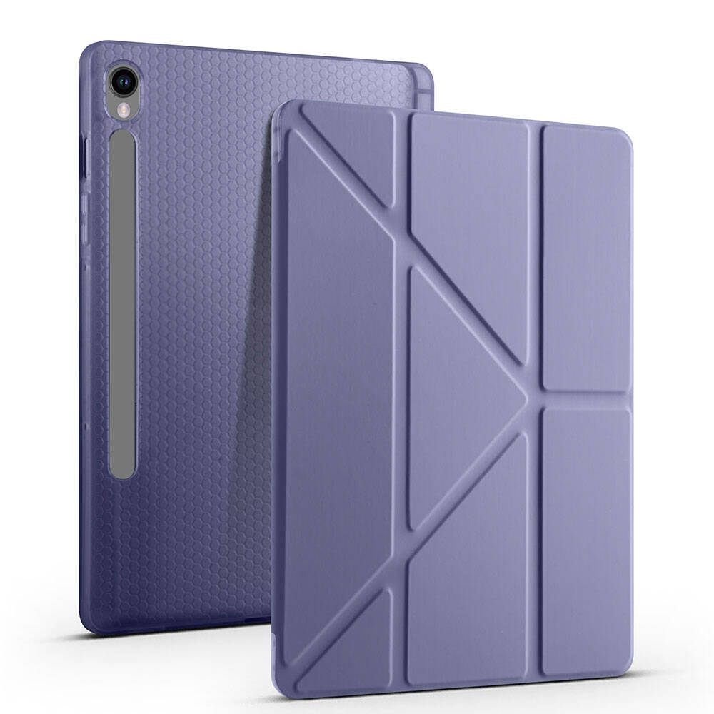 Galaxy Tab S10 FE Kılıf Zore Tri Folding Kalem Bölmeli Standlı Kılıf
