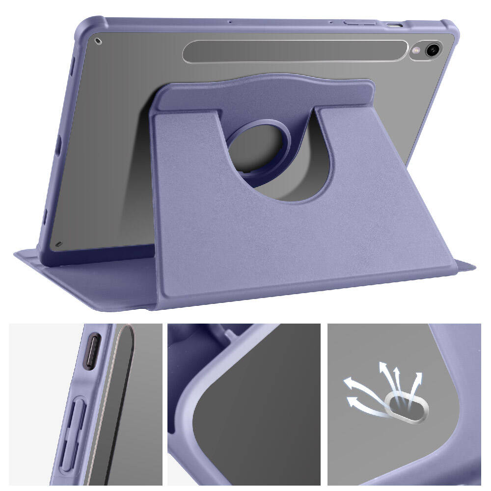 Galaxy Tab S9 Kılıf Zore Termik Kalem Bölmeli Dönebilen Standlı Kılıf