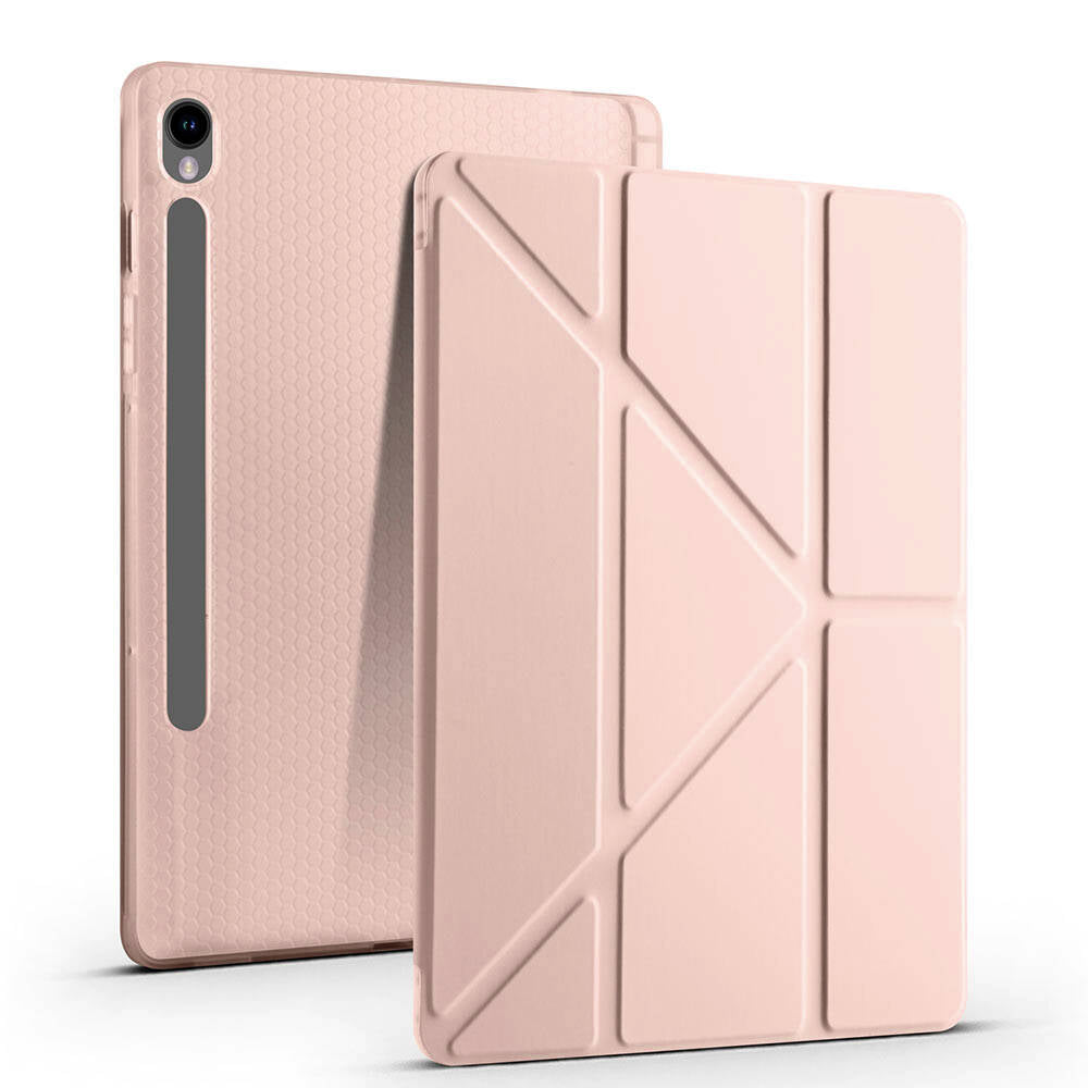 Galaxy Tab S9 Kılıf Zore Tri Folding Kalem Bölmeli Standlı Kılıf