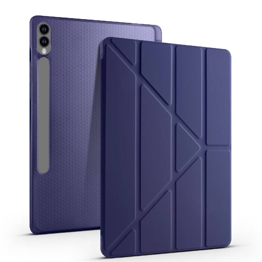 Galaxy Tab S9 Plus Kılıf Zore Tri Folding Kalem Bölmeli Standlı Kılıf
