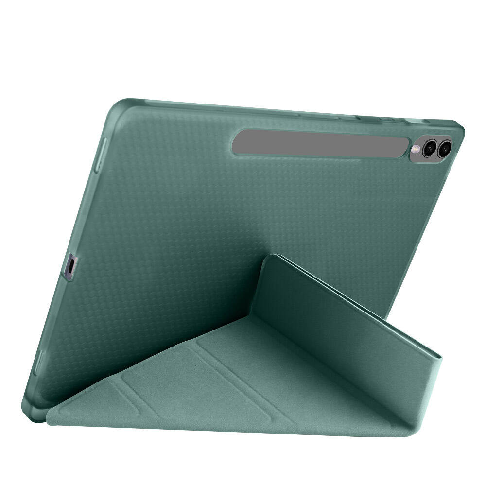 Galaxy Tab S9 Plus Kılıf Zore Tri Folding Kalem Bölmeli Standlı Kılıf