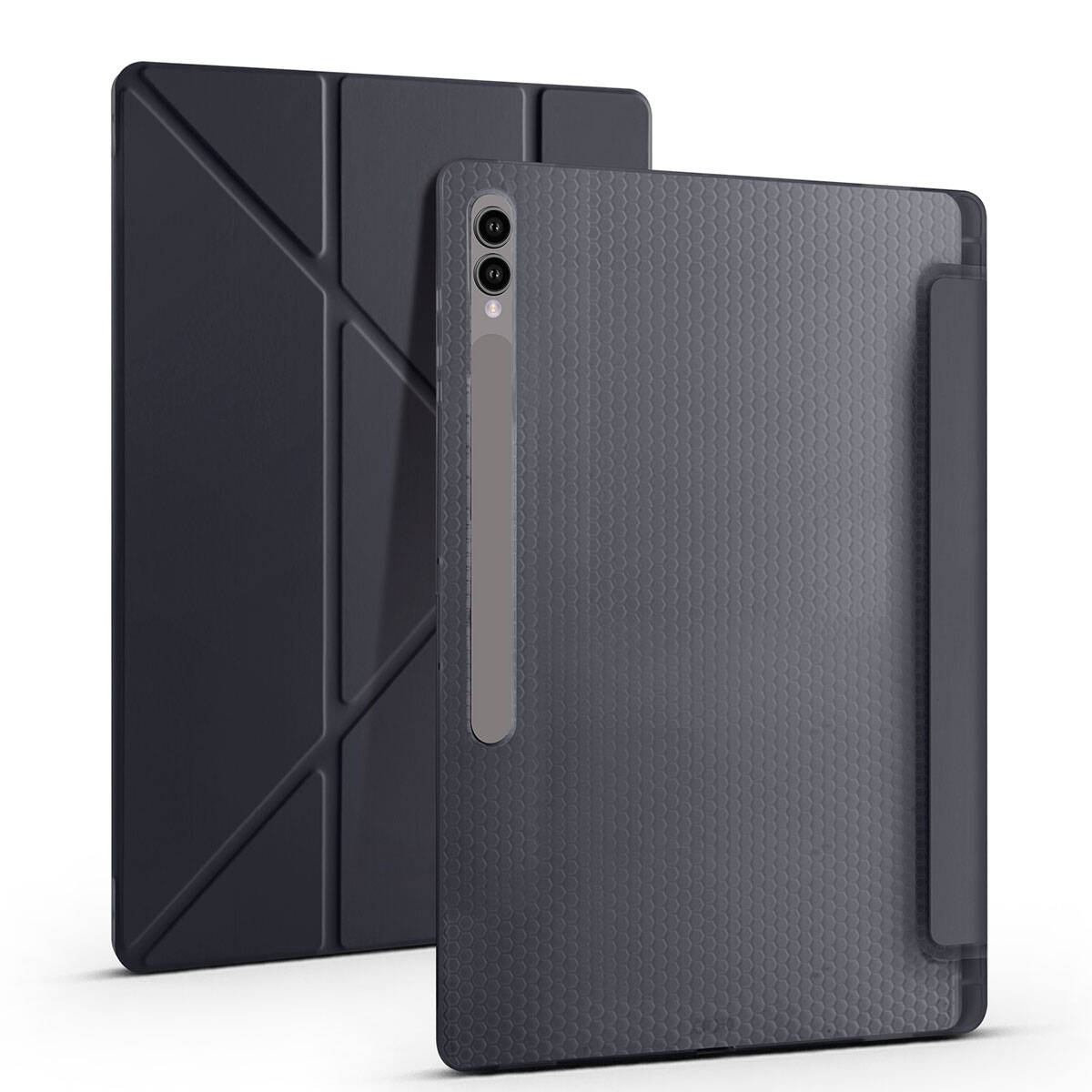 Galaxy Tab S9 Ultra Kılıf Zore Tri Folding Kalem Bölmeli Standlı Kılıf