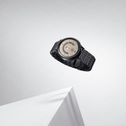 Galaxy Watch 4 44mm Karbon Fiber Pitaka Modern Serisi Black-Grey Twill Kordon