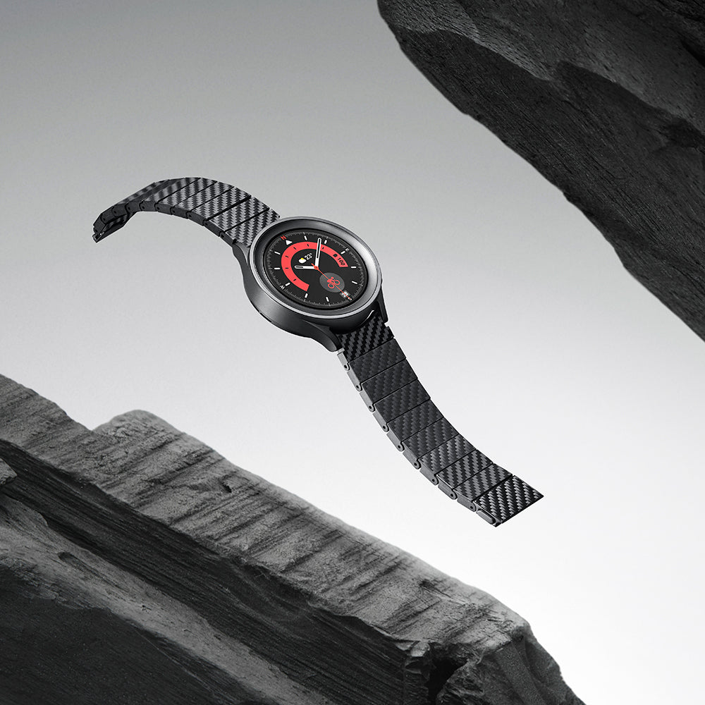Galaxy Watch 6 44mm Karbon Fiber Pitaka Modern Serisi Black-Grey Twill Kordon