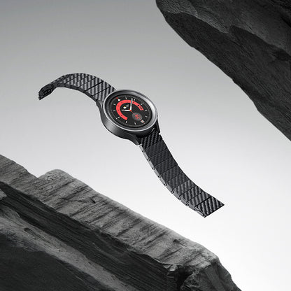 Galaxy Watch 6 44mm Karbon Fiber Pitaka Modern Serisi Black-Grey Twill Kordon