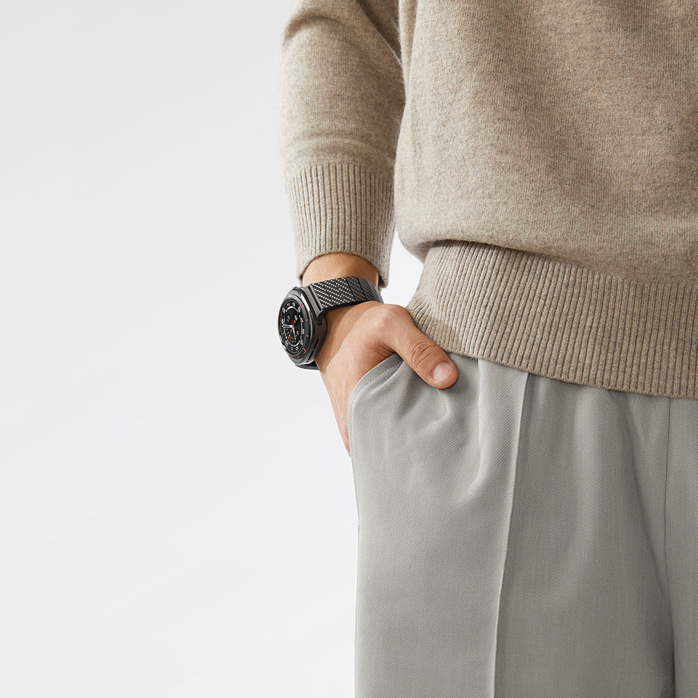 Galaxy Watch Ultra 47mm Karbon Fiber Pitaka Modern Serisi Black-Grey Twill Kordon