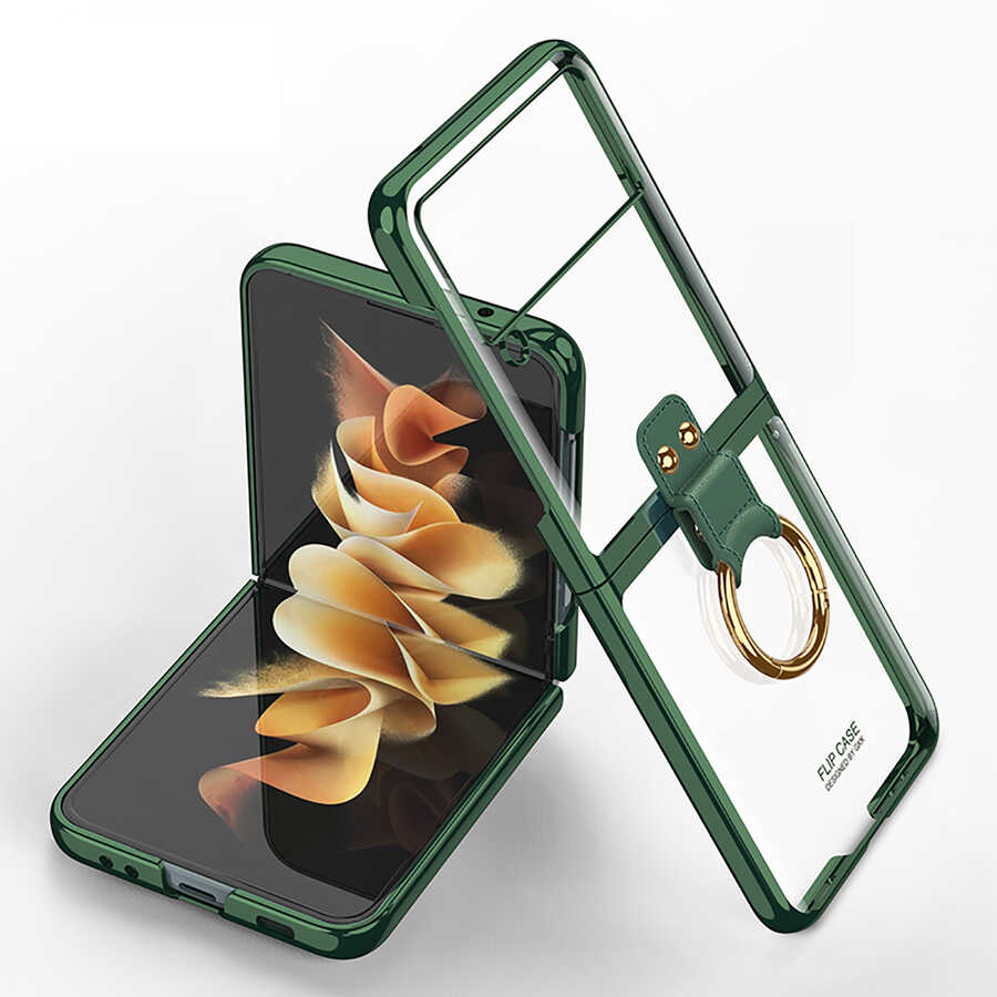 Galaxy Z Flip 3 Kılıf Zore Yüzüklü Kıpta Kılıf