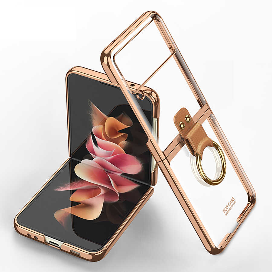 Galaxy Z Flip 3 Kılıf Zore Yüzüklü Kıpta Kılıf