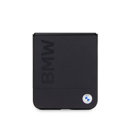 Galaxy Z Flip 5 Kılıf BMW Orijinal Lisanslı Sıcak Damga Logolu Deri Kılıf