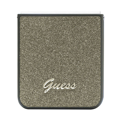 Galaxy Z Flip 5 Kılıf Guess Orijinal Lisanslı Yazı Logolu Glitter Flakes Kılıf