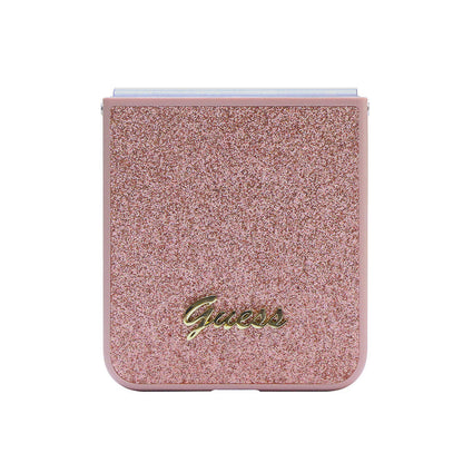 Galaxy Z Flip 5 Kılıf Guess Orijinal Lisanslı Yazı Logolu Glitter Script Kılıf