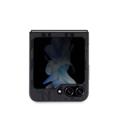 Galaxy Z Flip 5 Kılıf Karl Lagerfeld Orijinal Lisanslı KL Desenli Karl İkonik Saffiano Kılıf