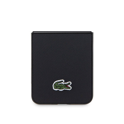 Galaxy Z Flip 5 Kılıf Lacoste orijinal Lisanslı PU Pike Desenli Arka Yüzey İkonik Timsah Dokuma Logolu Kılıf