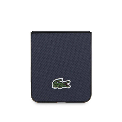Galaxy Z Flip 5 Kılıf Lacoste orijinal Lisanslı PU Pike Desenli Arka Yüzey İkonik Timsah Dokuma Logolu Kılıf