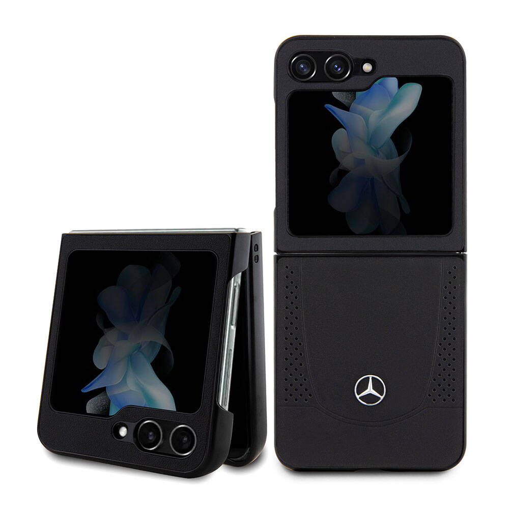 Galaxy Z Flip 5 Kılıf Mercedes Benz orijinal Lisanslı Metal Yıldız Logolu Urban Deri Kılıf